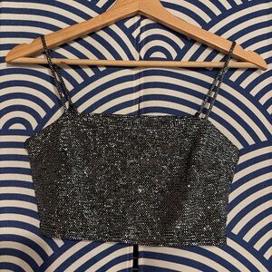 H&M Sparkling Black Crop Top